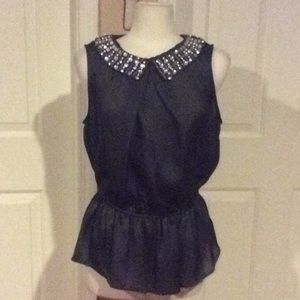 Baby Phat Charcoal Gray Sleeveless Blouse